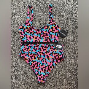 Infamous Swim NWT Ginger Multicolored Confetti Bikini (J)